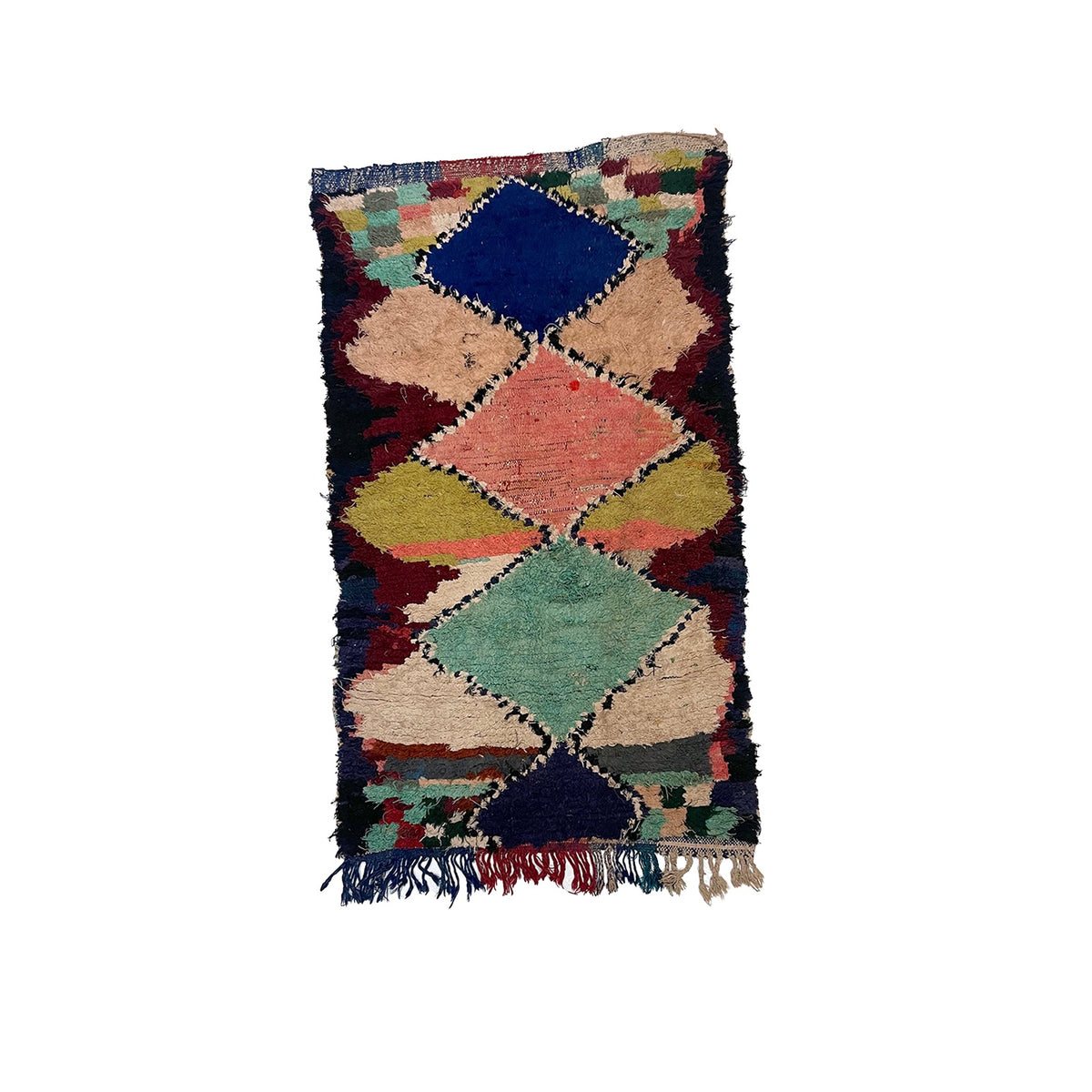 Small Colorful Moroccan Throw Rug | 3’ 3” x 5’ 7