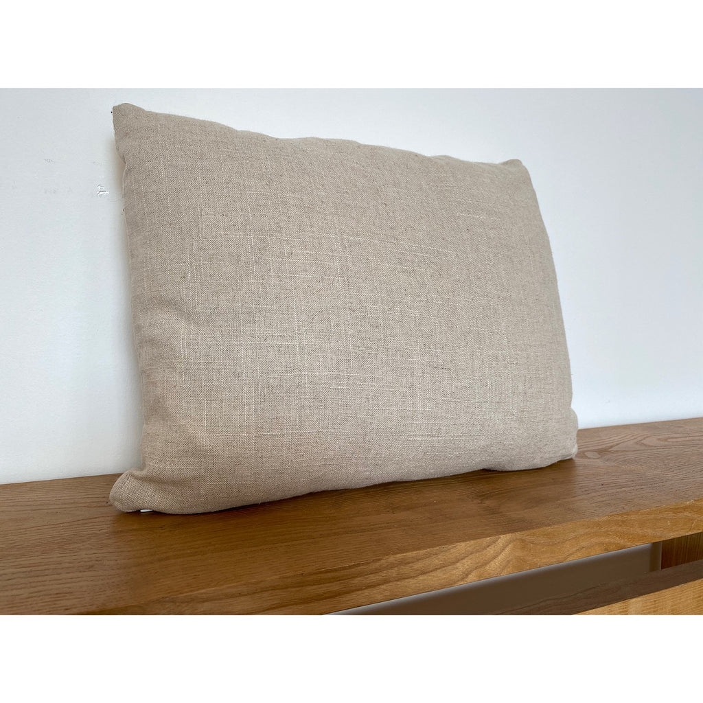 Back side of Contemporary Moroccan pillow made with tribal motif in red and maroon