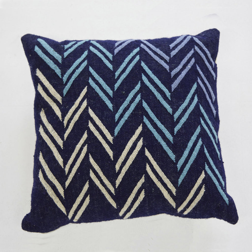 Indigo Zags Pillow - Kantara | Moroccan Rugs