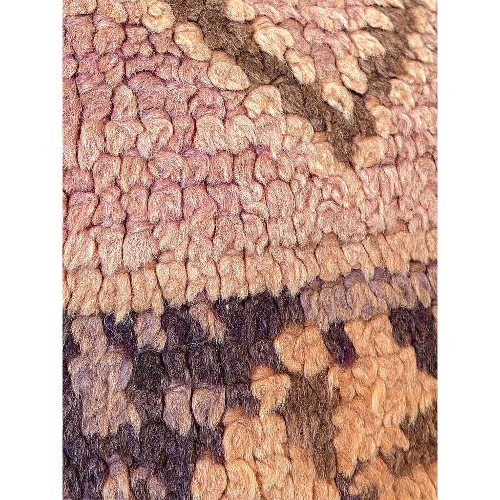 Pink upcycled throw pillow made from a vintage Moroccan rug - Kantara | Moroccan Rugs
