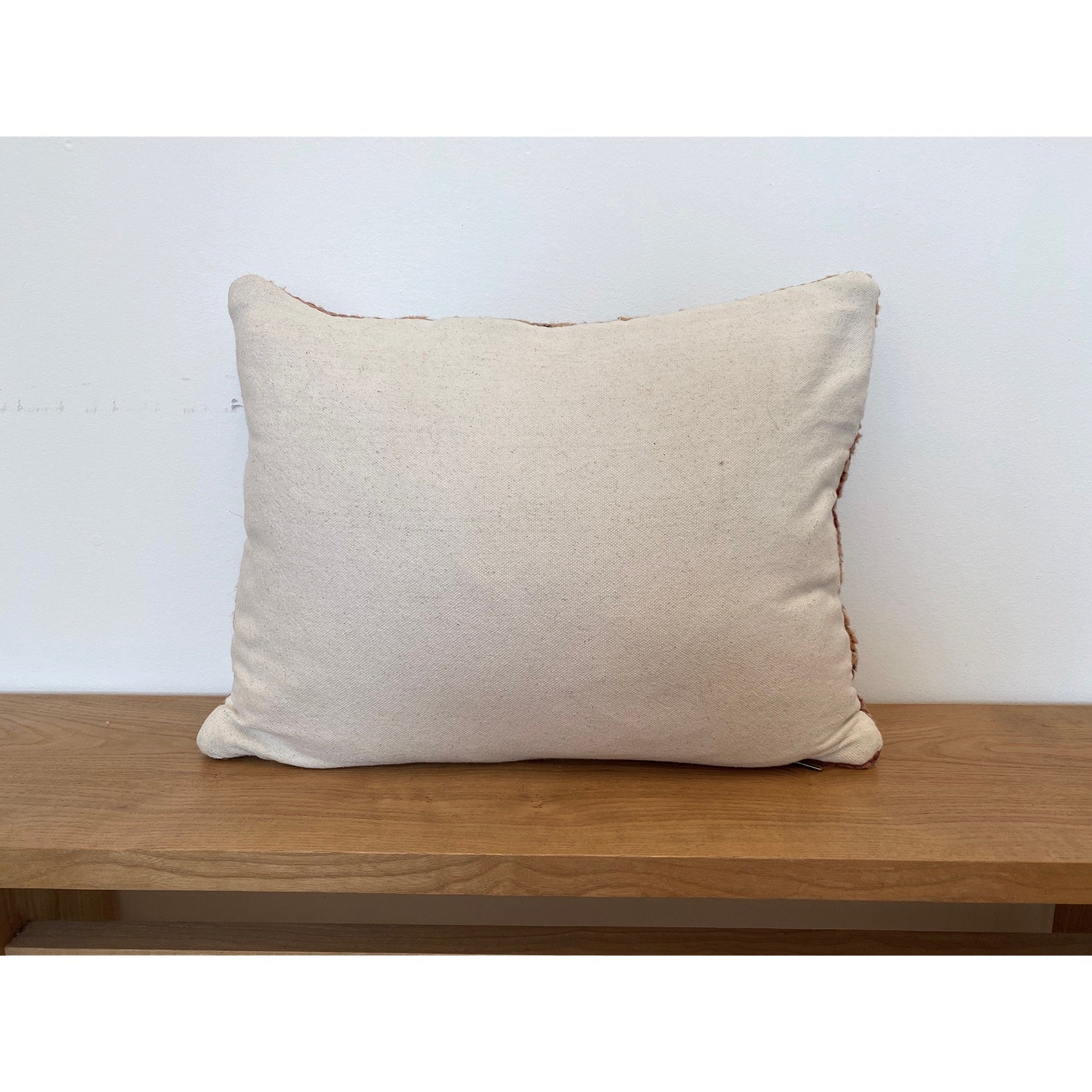 Upcycled pink and orange Moroccan lumbar pillow - Kantara | Moroccan Rugs