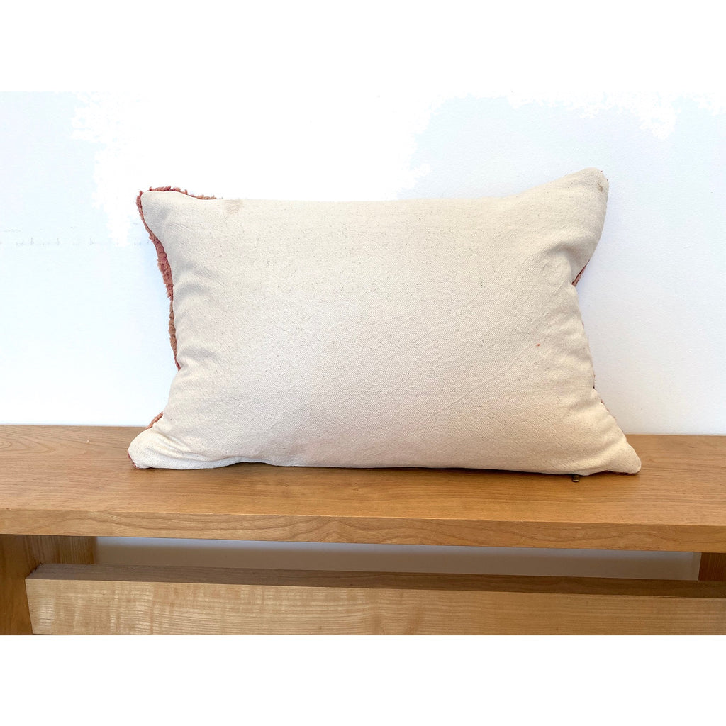 Vintage pink and orange Moroccan throw pillow - Kantara | Moroccan Rugs