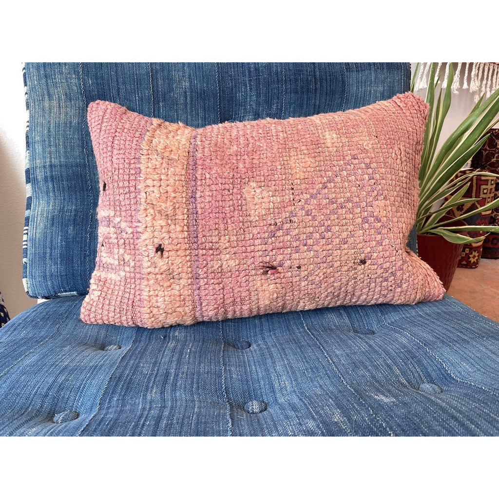 Vintage pink and orange Moroccan throw pillow - Kantara | Moroccan Rugs