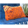 Colorful bohemian Moroccan throw pillow in orange and yellow - Kantara | Moroccan Rugs