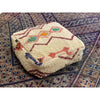 Off white Moroccan floor pouf with diamond pattern - Kantara | Moroccan Rugs