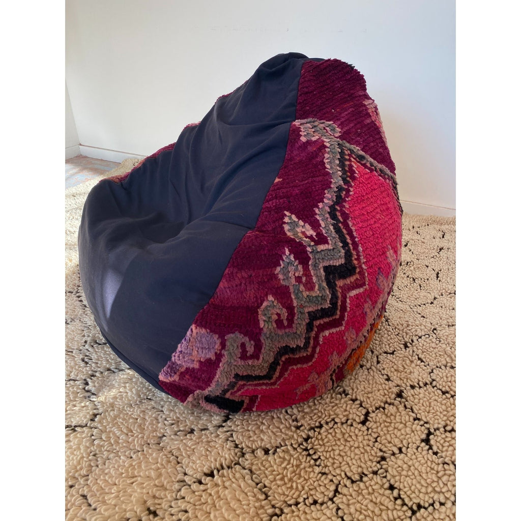 Pink and purple Moroccan rug bean bag chair - Kantara | Moroccan Rugs