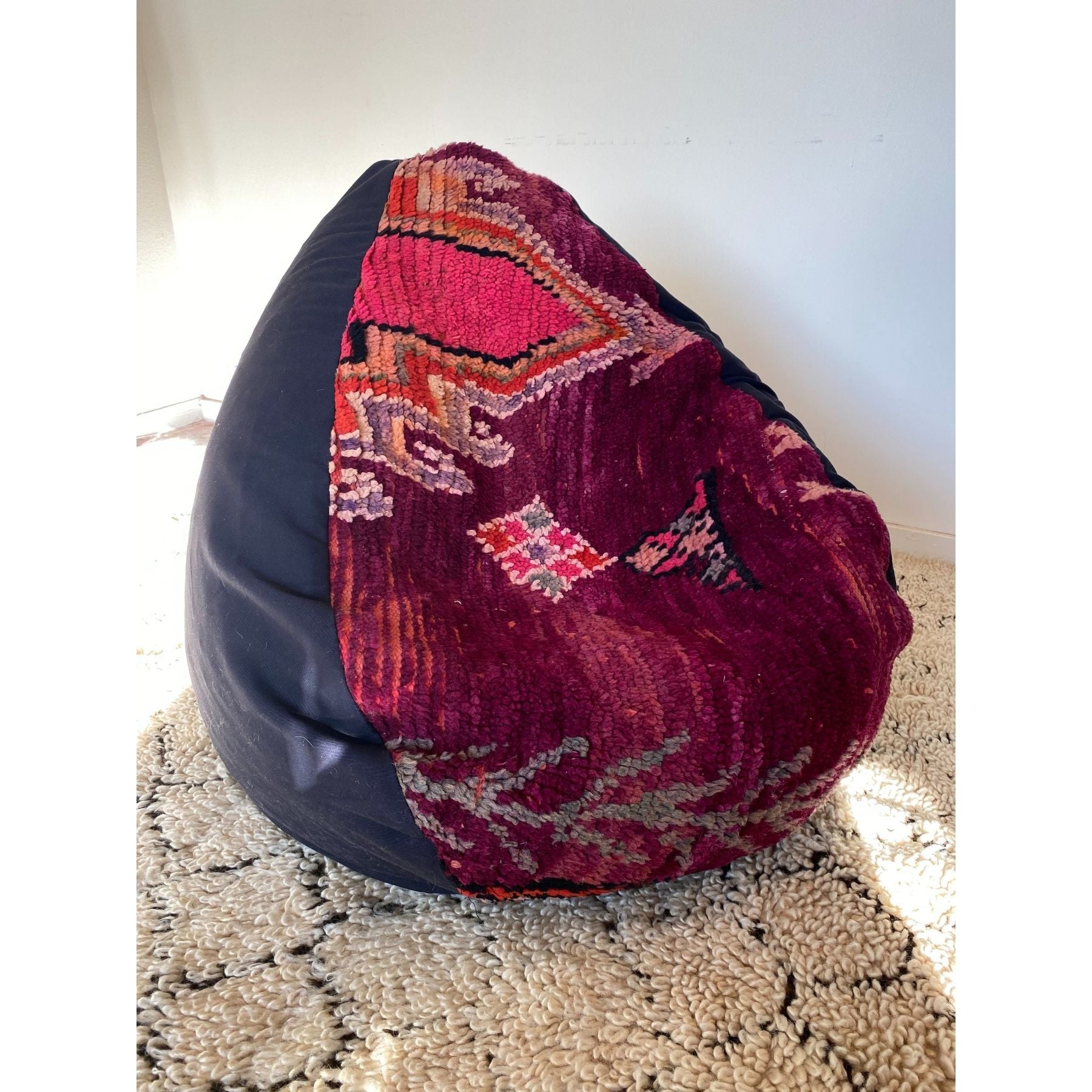 Pink and purple Moroccan rug bean bag chair - Kantara | Moroccan Rugs