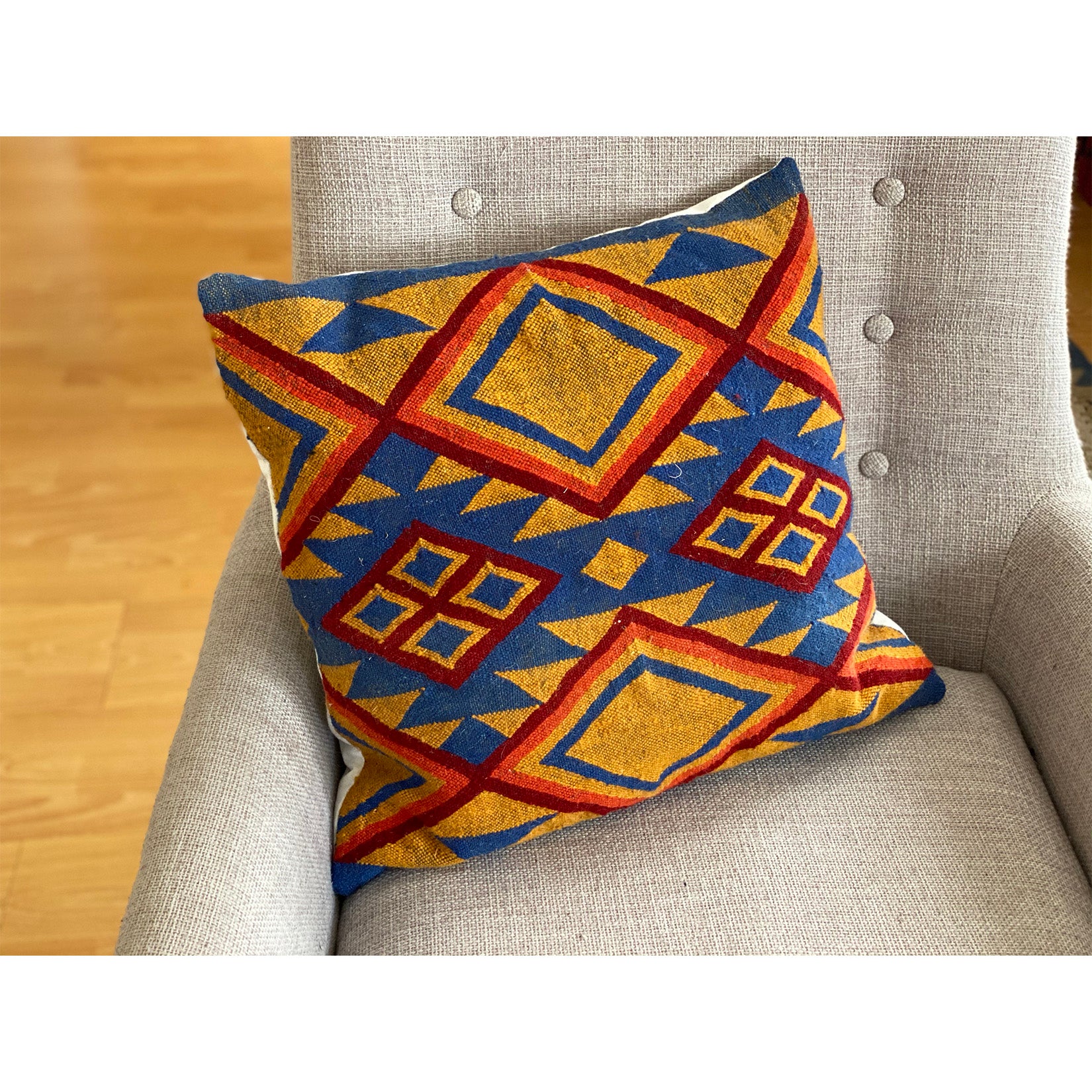 Fire & Cobalt Moroccan Pillow