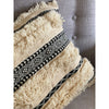 Detail of Moroccan wedding blanket pillow inspired by handira with modern design