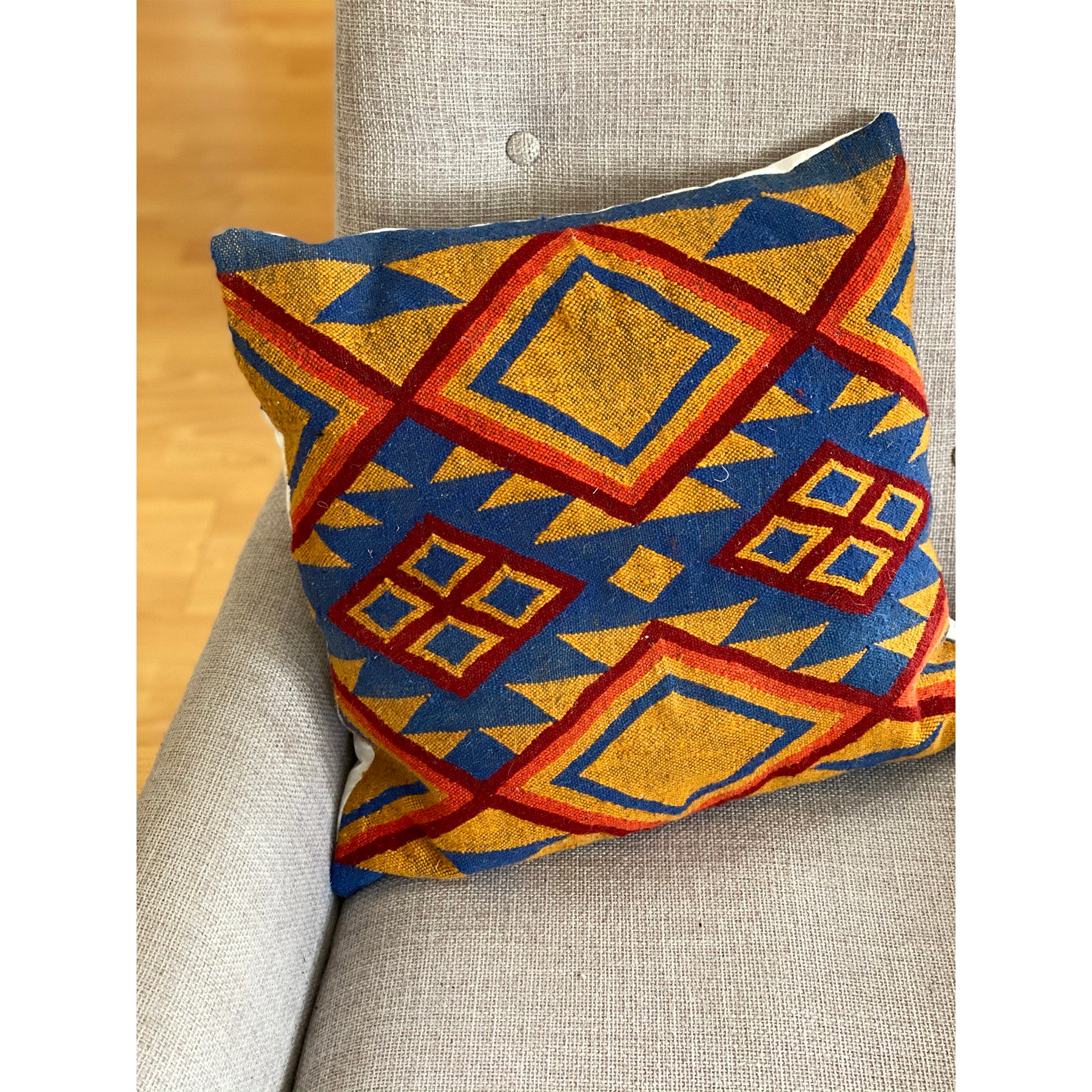 Fire & Cobalt Moroccan Pillow