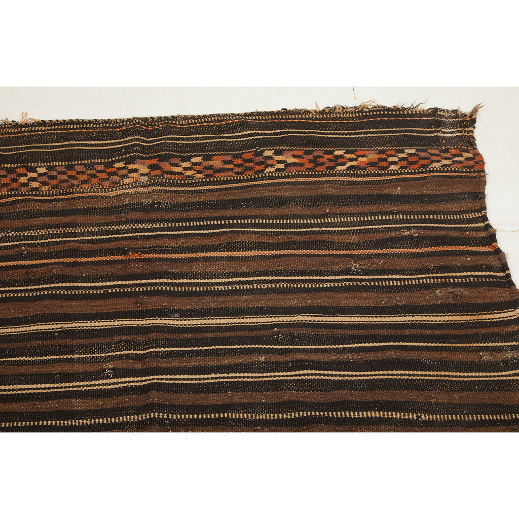 Authentic Moroccan flatweave teliss rug in red and brown - Kantara | Moroccan Rugs