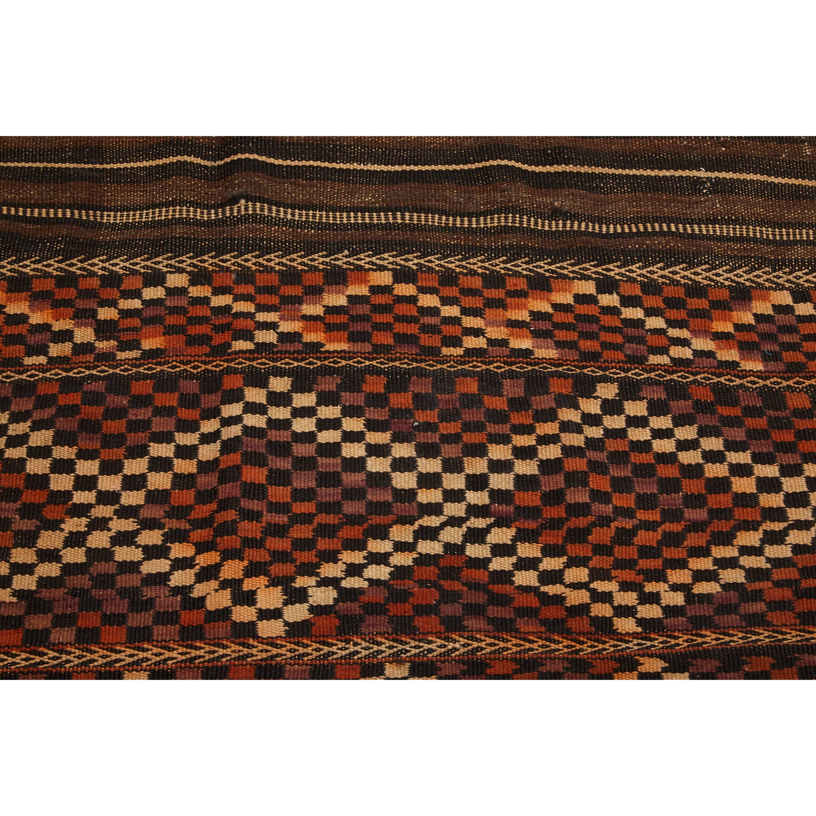 Moroccan goat hair blanket with geometric design - Kantara | Moroccan Rugs