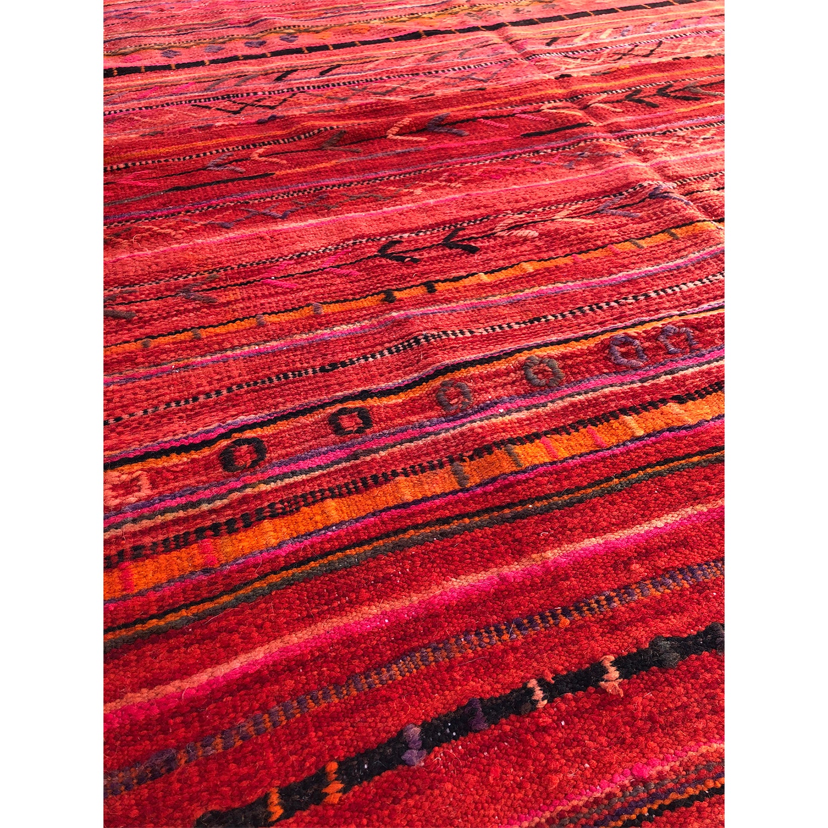 Vintage rust colored flatweave berber carpet - Kantara | Moroccan Rugs