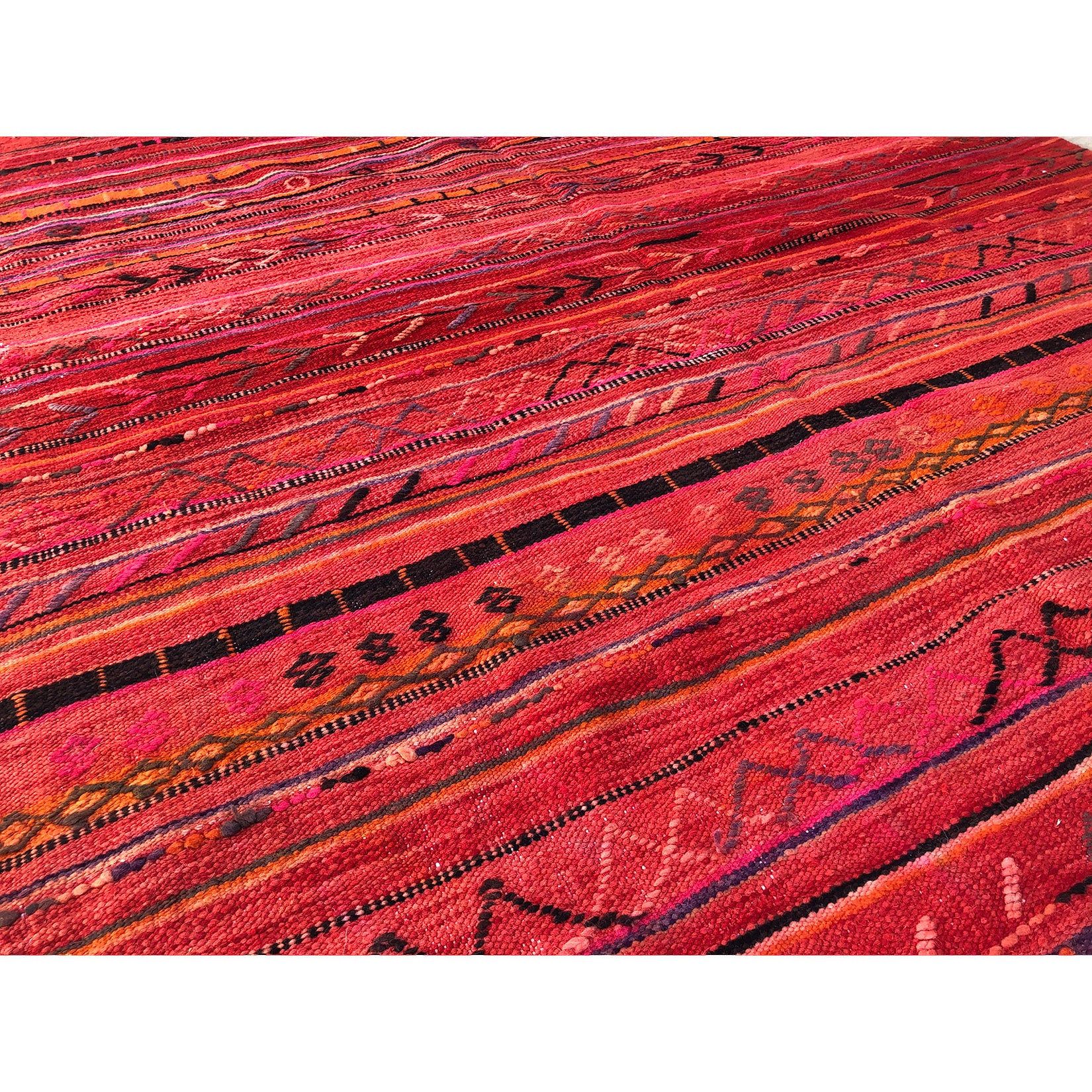 Vintage tribal flat weave berber rug - Kantara | Moroccan Rugs