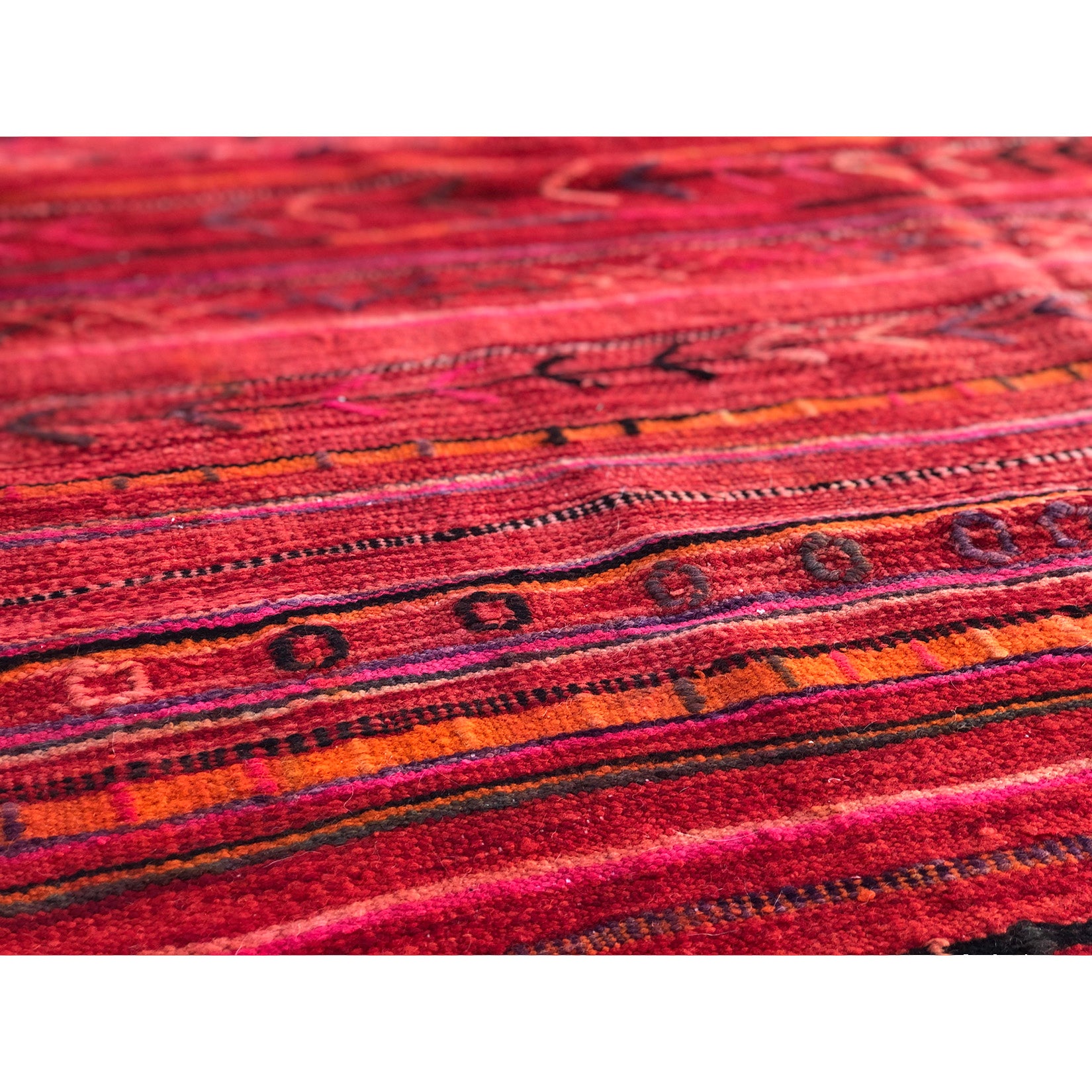 Red tribal Moroccan flat weave rug - Kantara | Moroccan Rugs