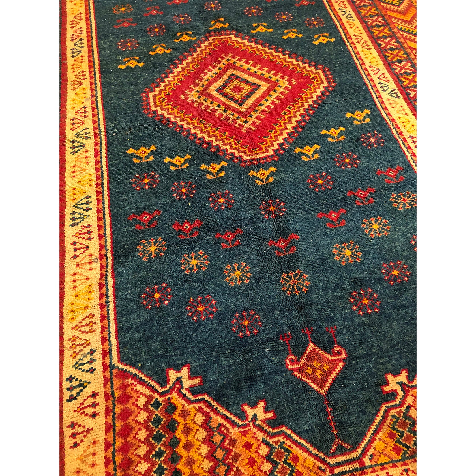 Authentic low pile rust colored berber carpet - Kantara | Moroccan Rugs
