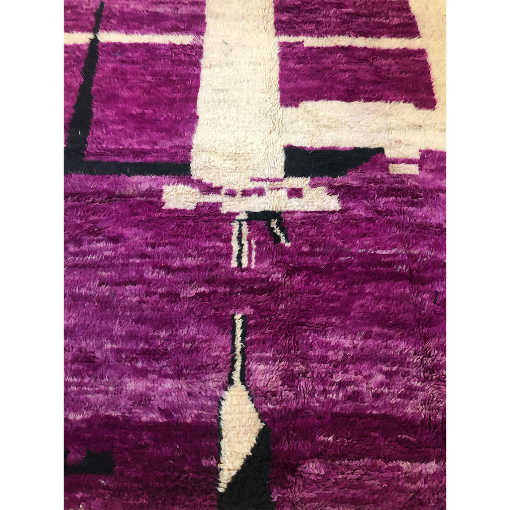 Vintage bohemian purple and black berber carpet - Kantara | Moroccan Rugs