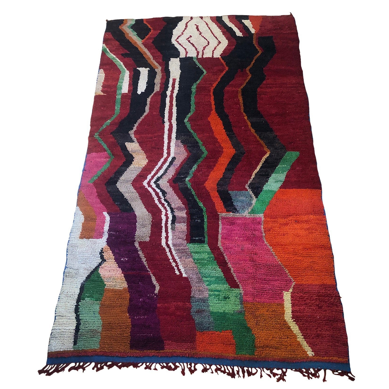 Colorful art deco red vintage rug - Kantara | Moroccan Rugs