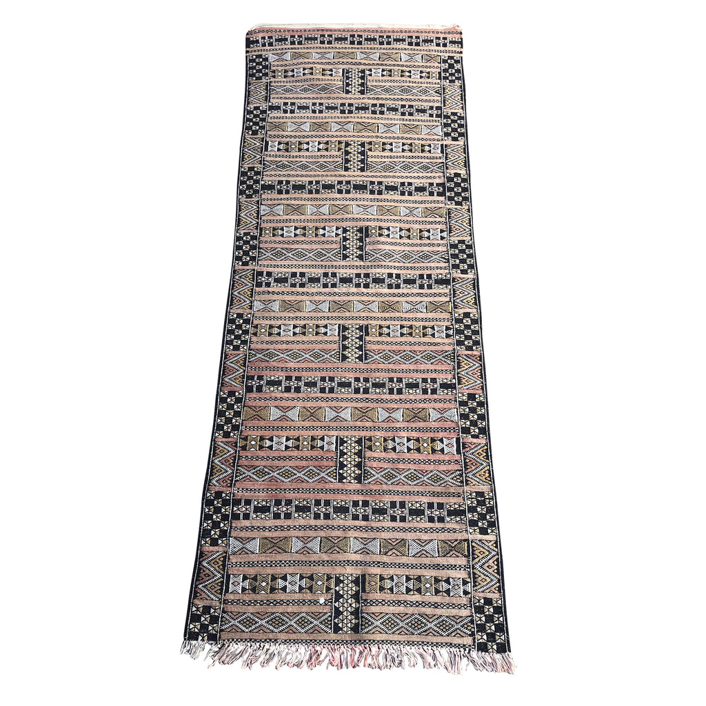 Traditional brown and white Moroccan runner rug - Kantara | Moroccan Rugs