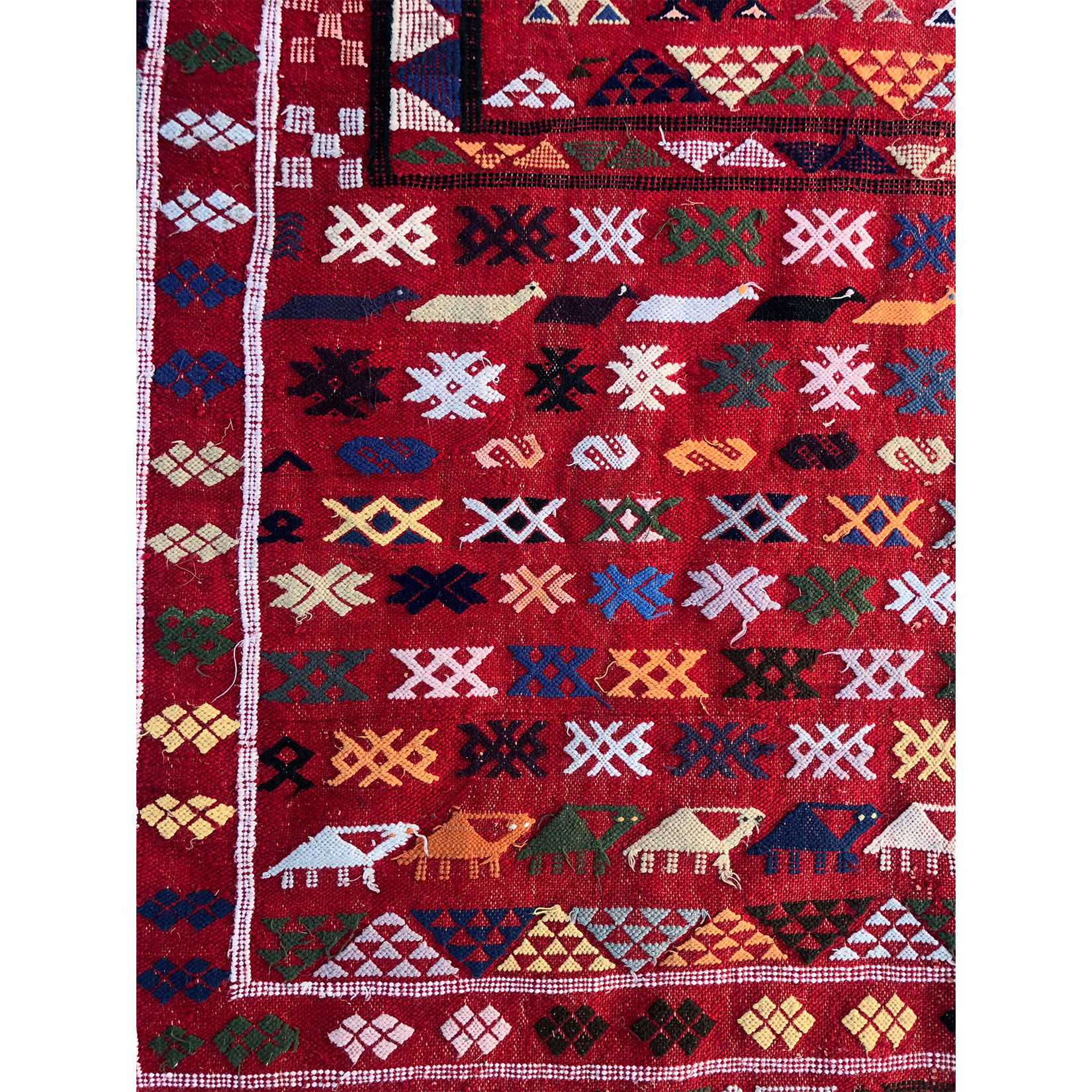 HIBA - Boujaad Moroccan Large Rug with Animals - Kantara | Moroccan Rugs