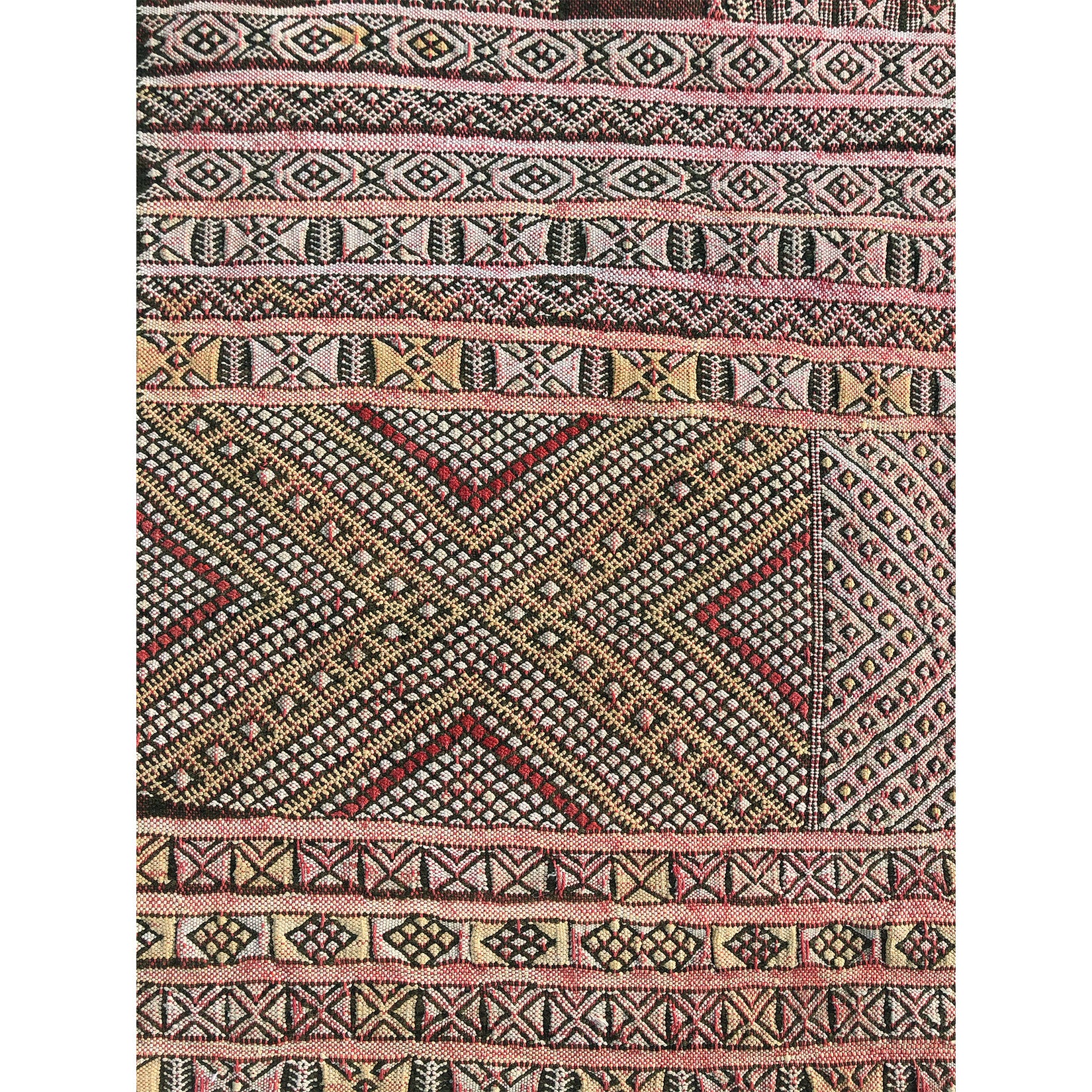Red flat weave Moroccan vintage area rug - Kantara | Moroccan Rugs