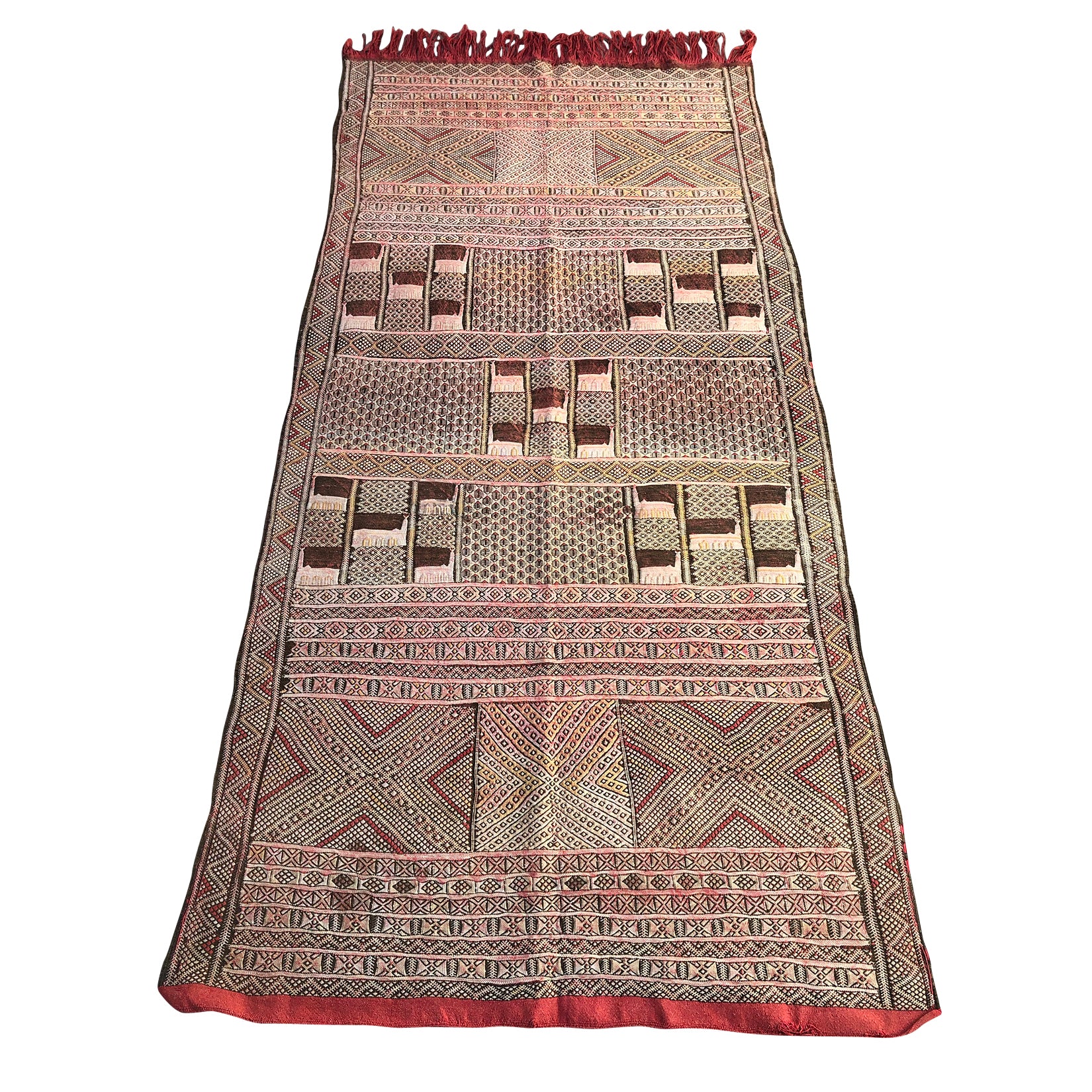 Red flat weave Moroccan runner rug - Kantara | Moroccan Rugs