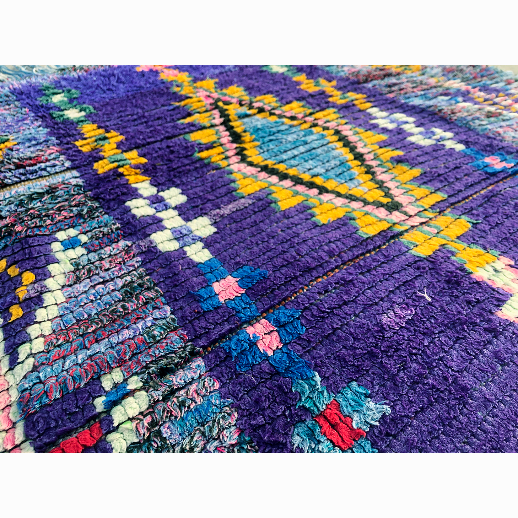 IHALA - Purple Boucherouite Moroccan rug - Kantara | Moroccan Rugs