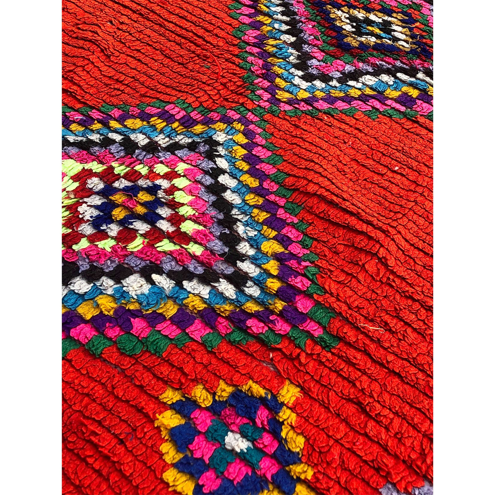 Eclectic modern boucherouite berber carpet - Kantara | Moroccan Rugs
