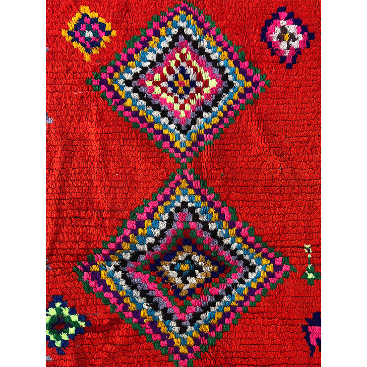 Eclectic modern boucherouite Moroccan diamond rug - Kantara | Moroccan Rugs