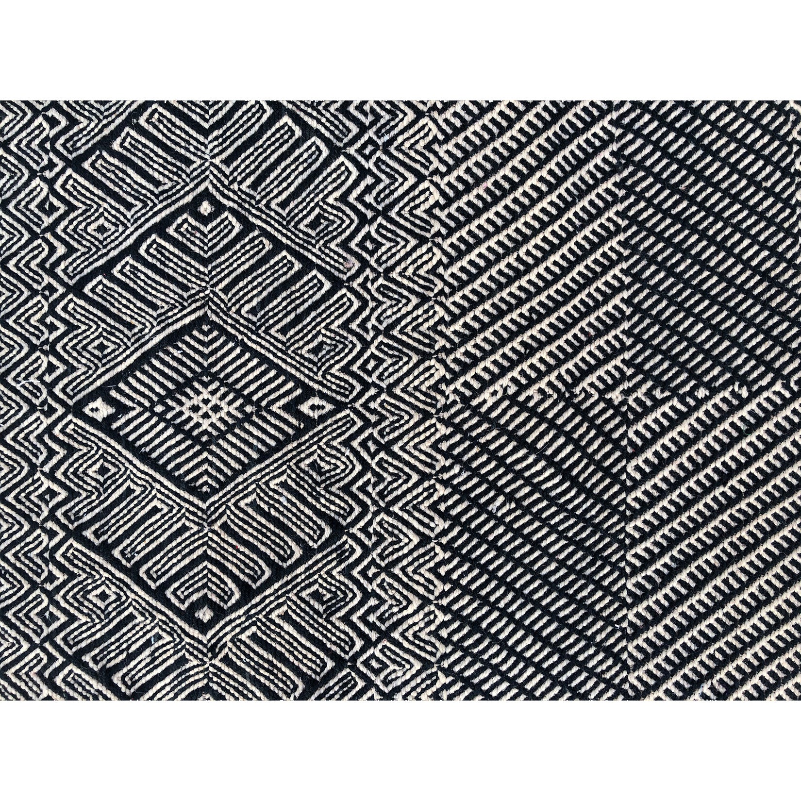 Black and white authentic flat weave berber rug - Kantara | Moroccan Rugs
