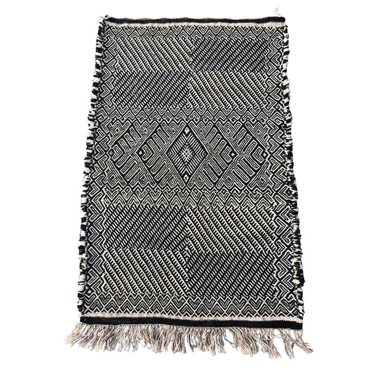 Black and white bohemian flat weave berber rug - Kantara | Moroccan Rugs