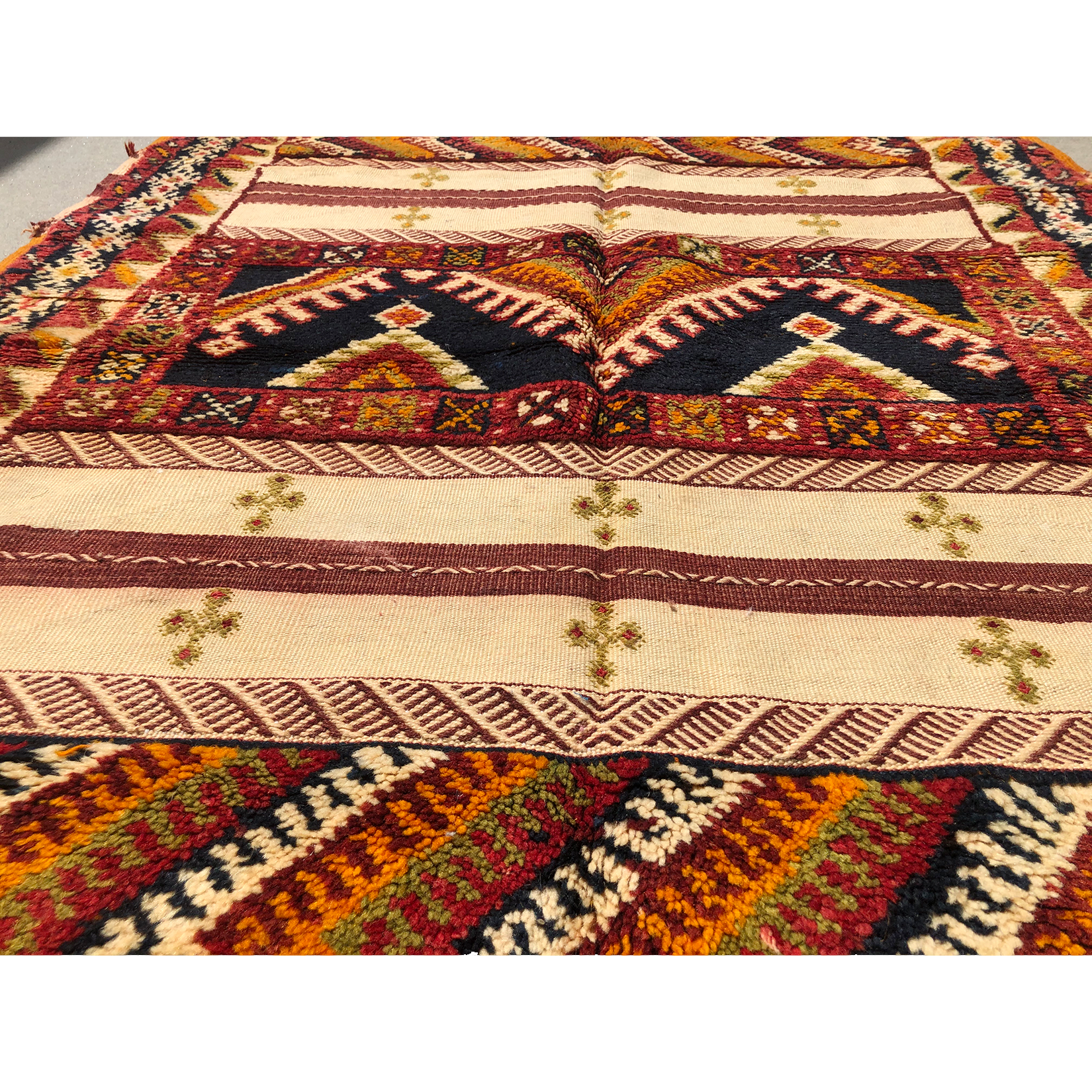Tribal flat weave red berber carpet - Kantara | Moroccan Rugs