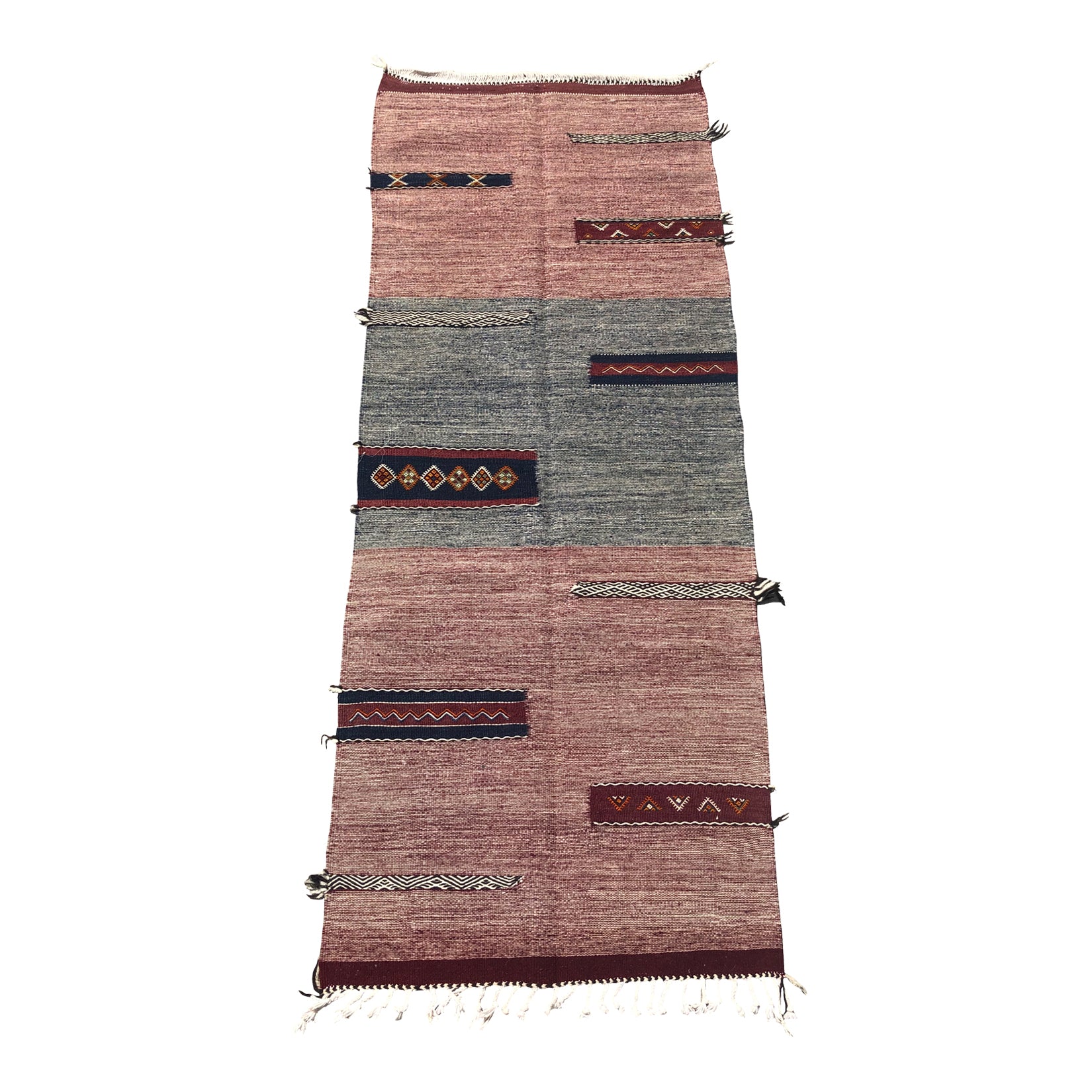 Contemporary red and grey Moroccan flat weave rug - Kantara | Moroccan Rugs