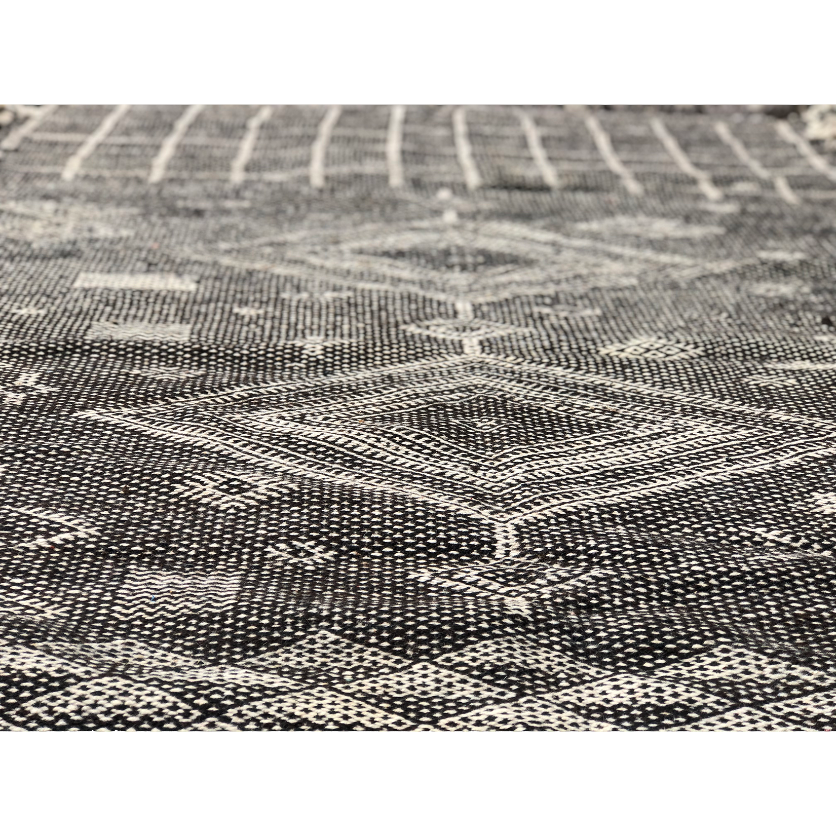 Boho Moroccan black and white flatweave rug - Kantara | Moroccan Rugs