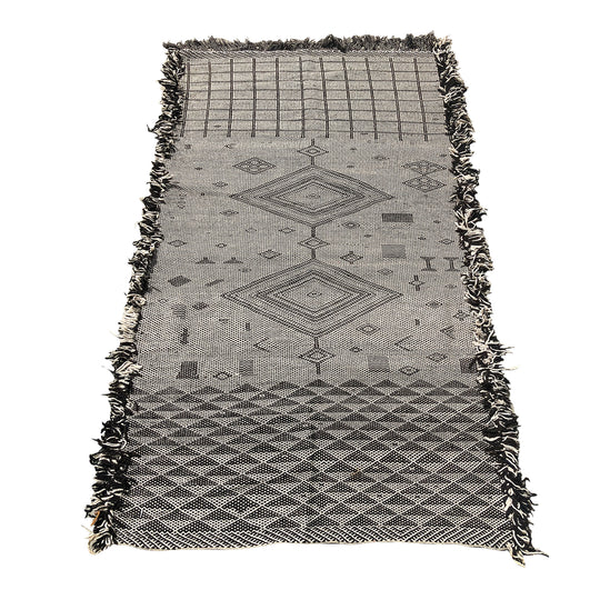 Bohemian contemporary black and white Moroccan rug - Kantara | Moroccan Rugs
