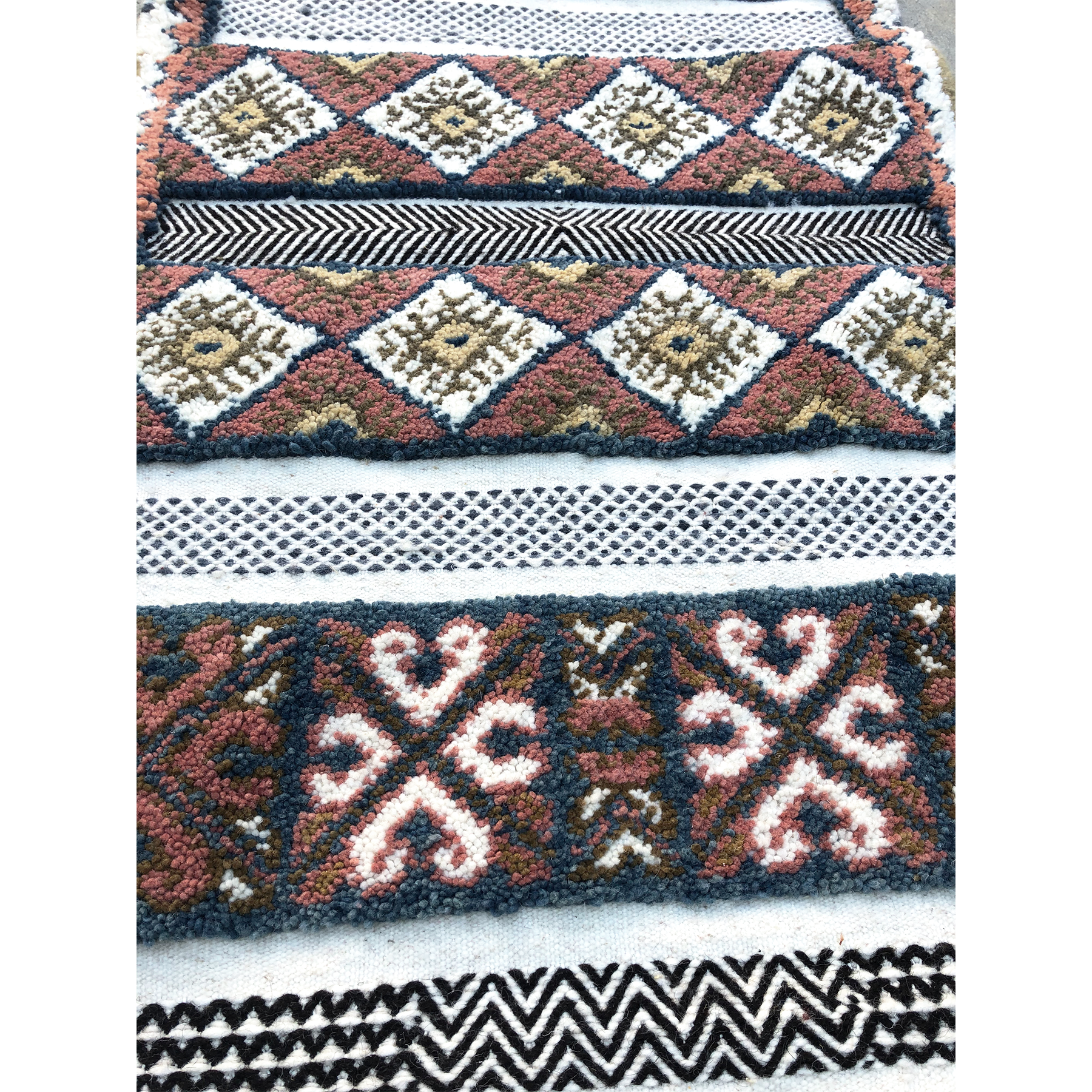 Bohemian geometric pattern design Moroccan runner - Kantara | Moroccan Rugs