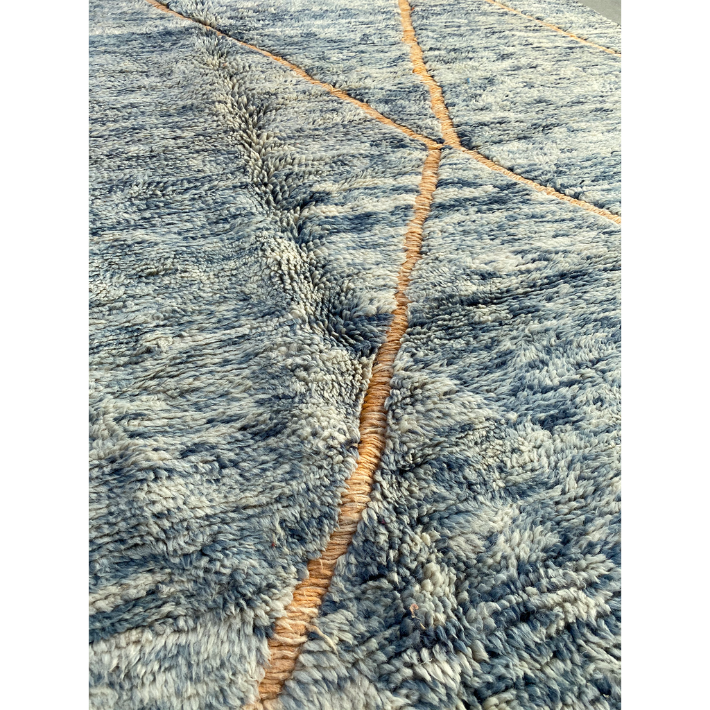 Hand knotted Moroccan area rug with geometric pattern design - Kantara | Moroccan Rugs