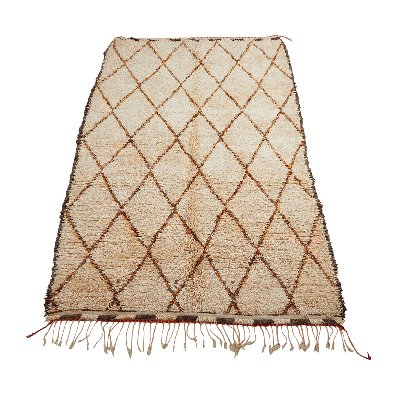 White area rug with diamond pattern - Kantara | Moroccan Rugs