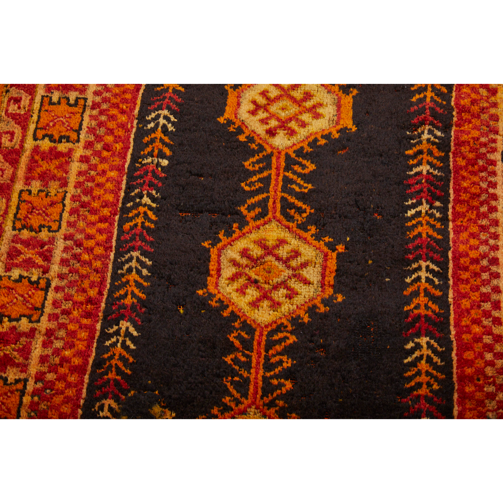 Orange geometric Moroccan berber carpet - Kantara | Moroccan Rugs