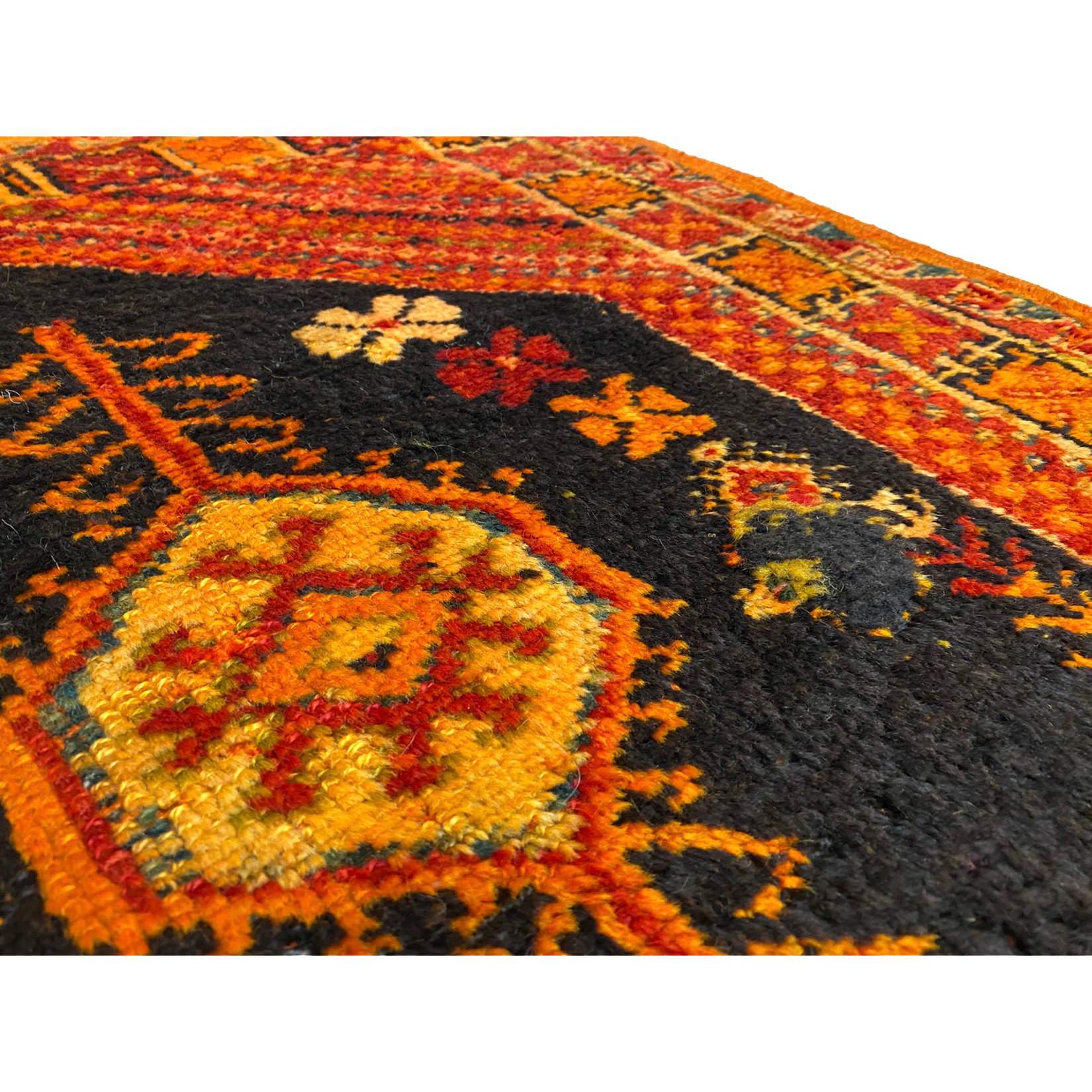 Orange handknotted wool berber carpet - Kantara | Moroccan Rugs