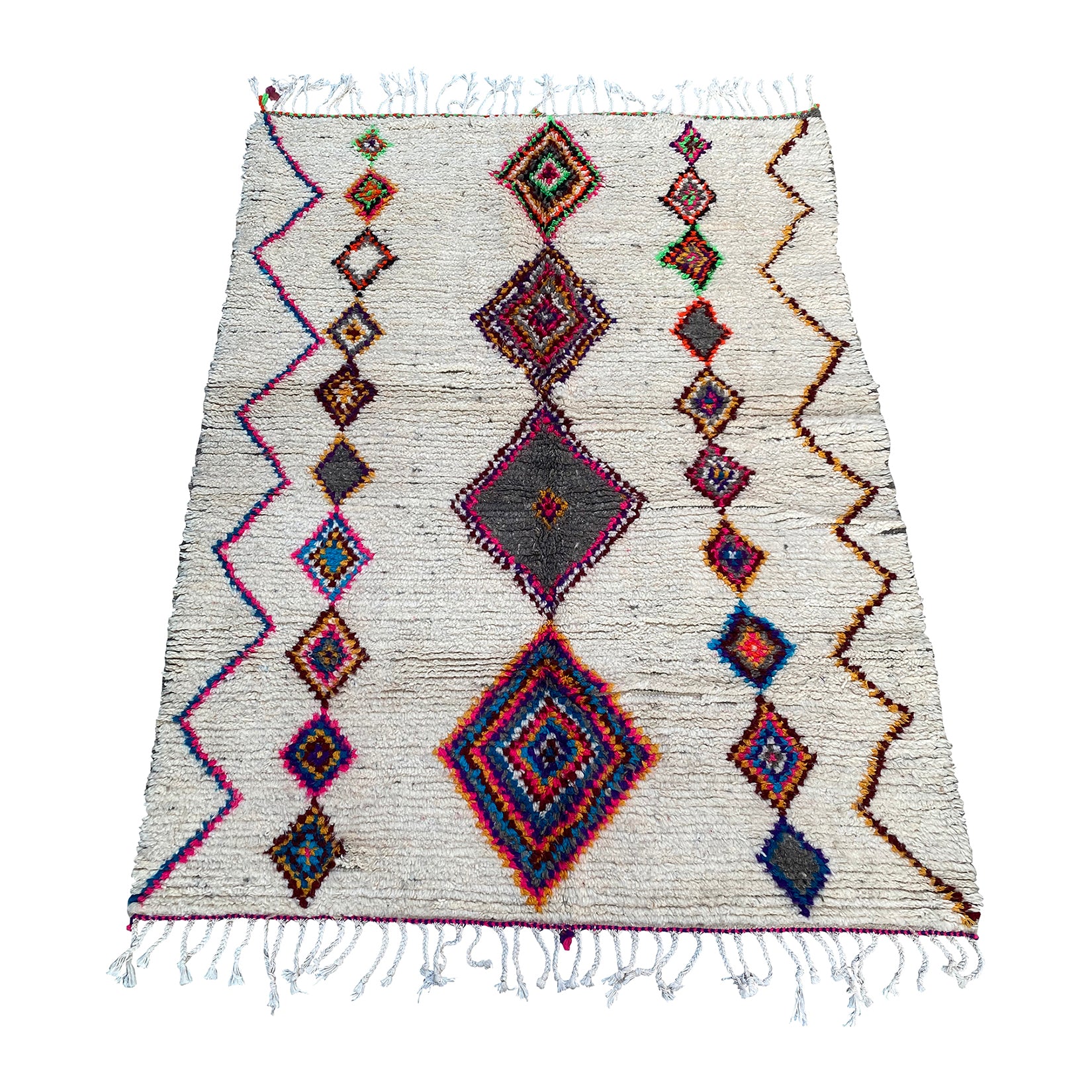 Contemporary white Moroccan diamond rug - Kantara | Moroccan Rugs