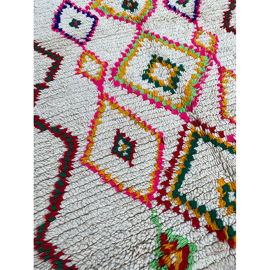 Medium colorful Ourika Moroccan diamong rug  - Kantara | Moroccan Rugs