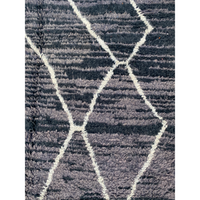 Dark grey Beni Ourain with abstract geometric pattern - Kantara | Moroccan Rugs