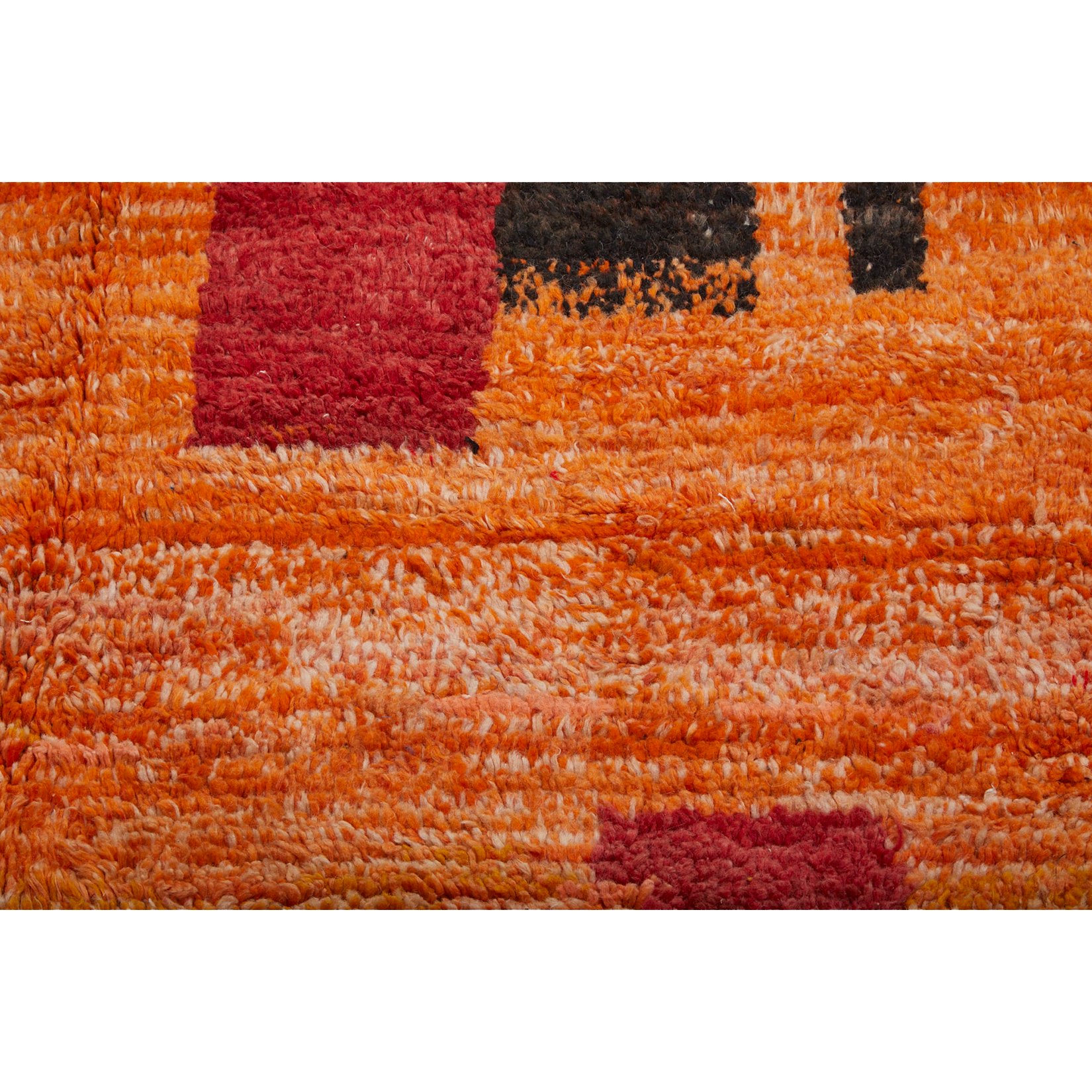 Modern Moroccan rug in pink, orange, white, and black - Kantara | Moroccan Rugs