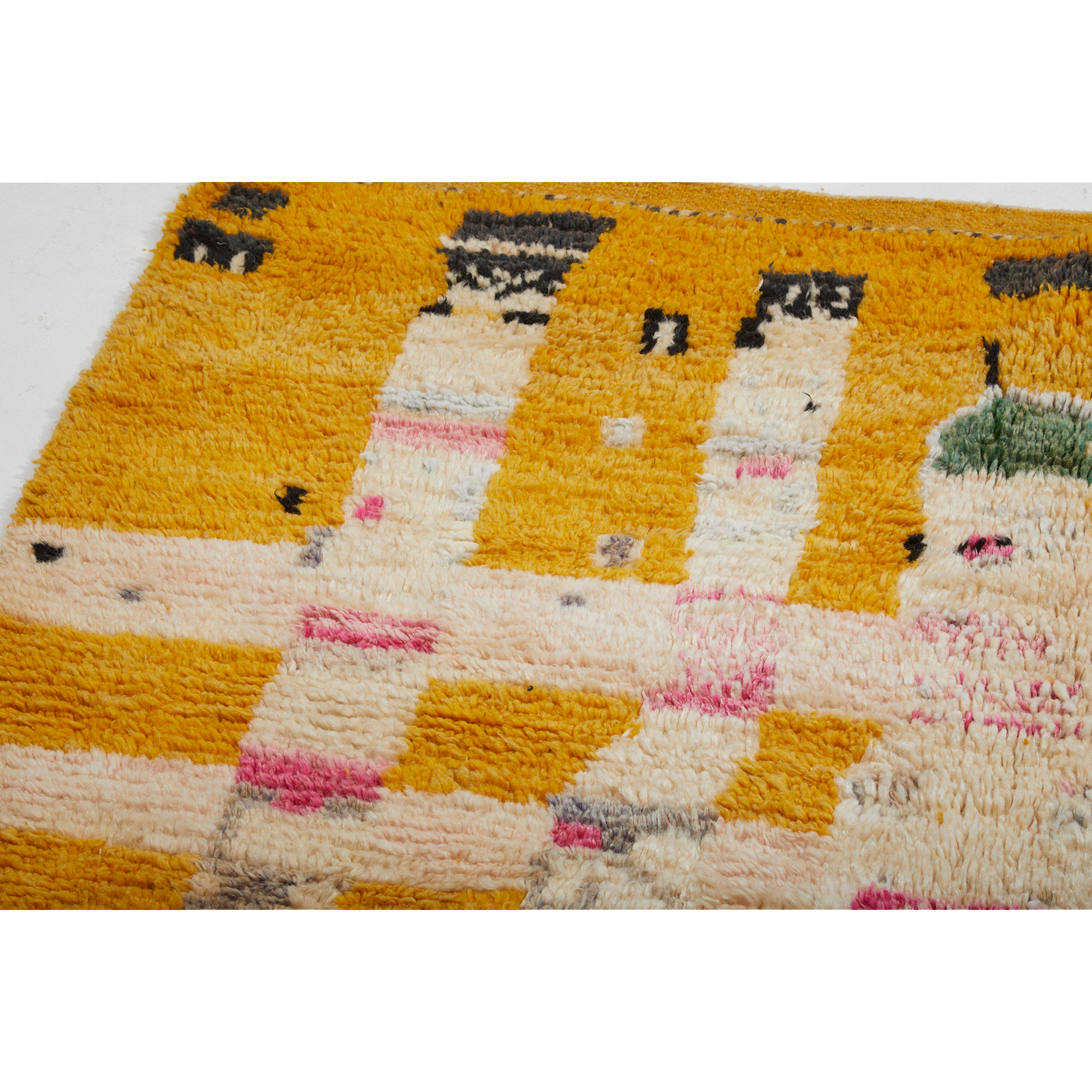 Yellow authentic Boujaad Moroccan rug - Kantara | Moroccan Rugs