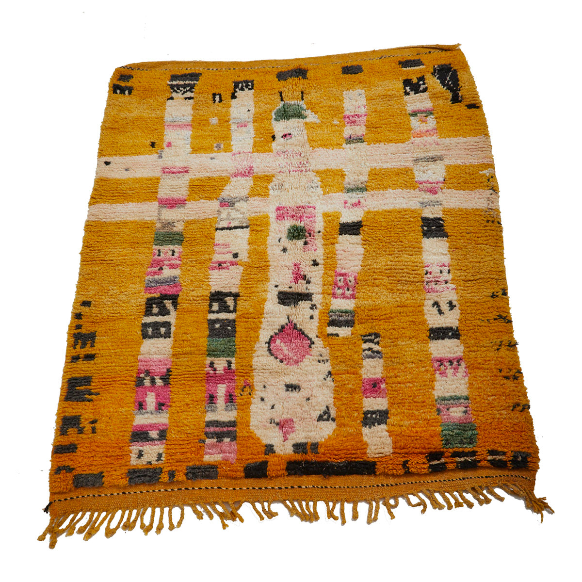 Yellow vintage Moroccan berber carpet - Kantara | Moroccan Rugs