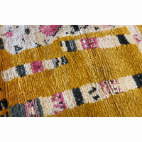 Canary yellow handknotted Moroccan rug with abstract pattern - Kantara | Moroccan Rugs