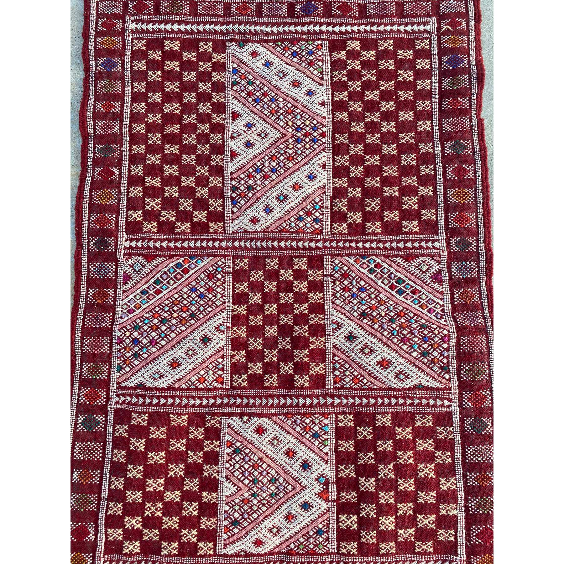 Red authentic Moroccan flatweave kilim - Kantara | Moroccan Rugs