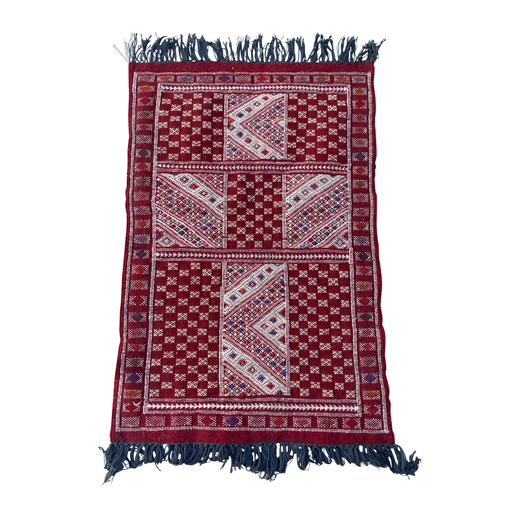 Red vintage Moroccan throw rug - Kantara | Moroccan Rugs