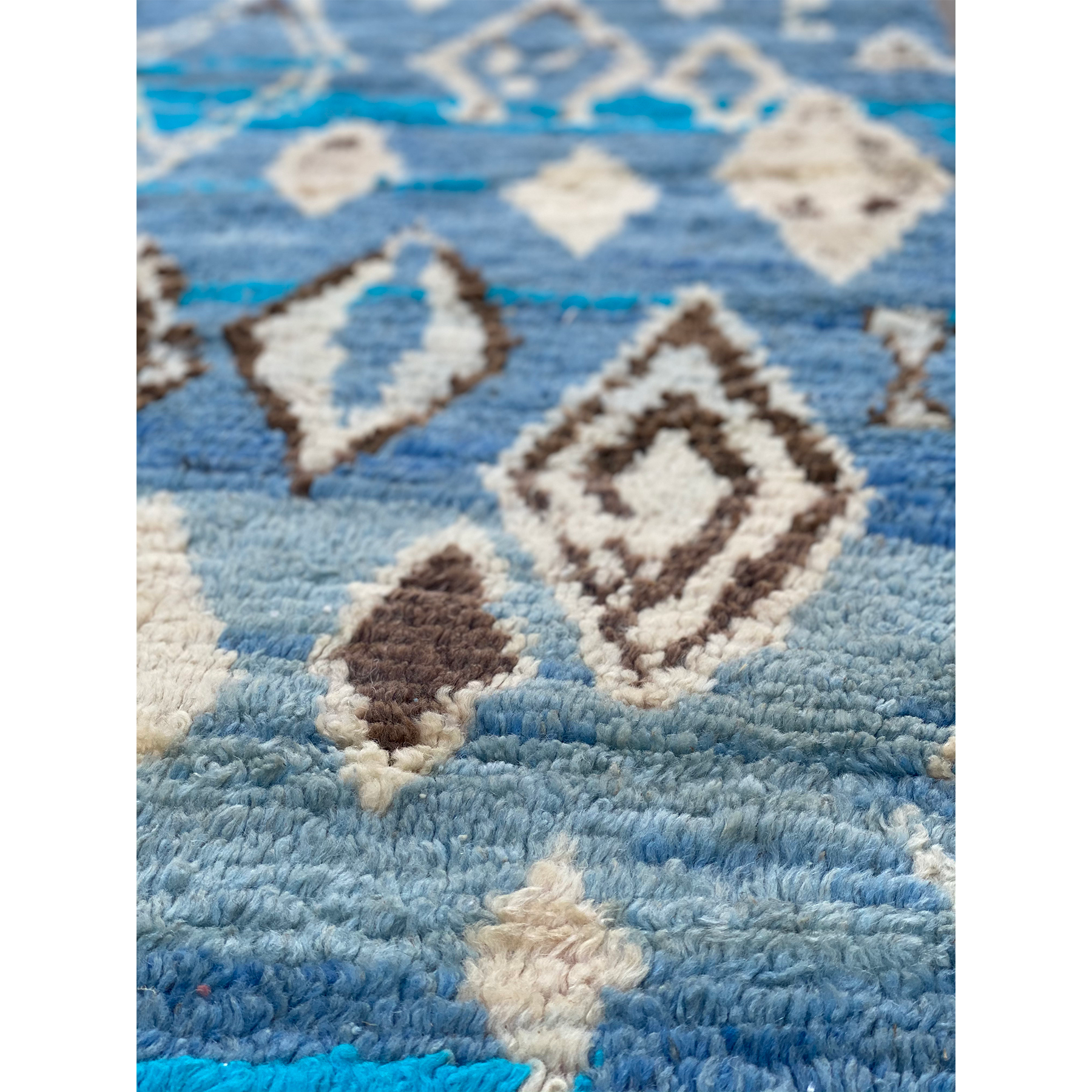 Blue art deco Moroccan runner rug - Kantara | Moroccan Rugs